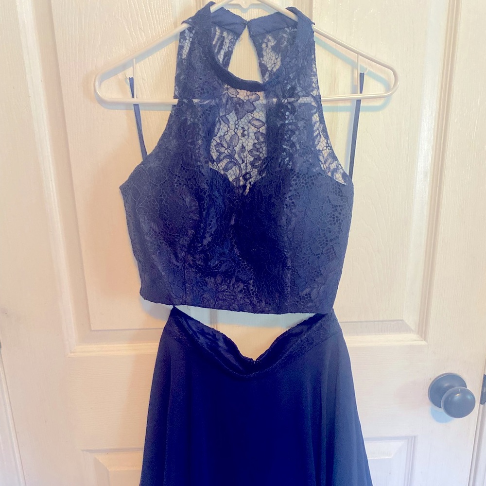 2 piece semi-formal navy blue dress. Size 4